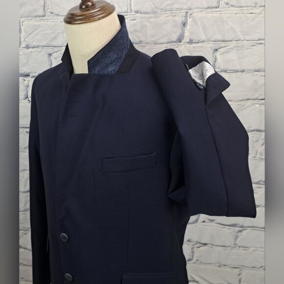 Hacket London Men's Travel Blazer Sport Coat Jacket Navy 1/2 Lined Wool 44R - Picture 1 of 16